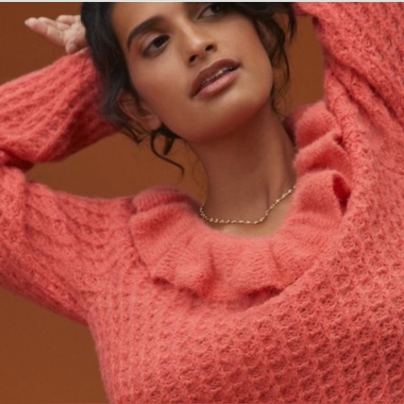 Anthropologie Ruffled Boat Neck Sweater - Picture 2 of 6
